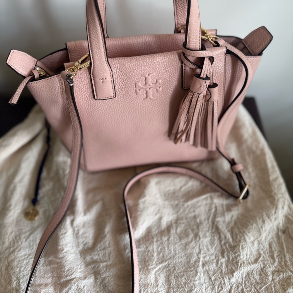 Tory Burch Pink Leather Tote Bag